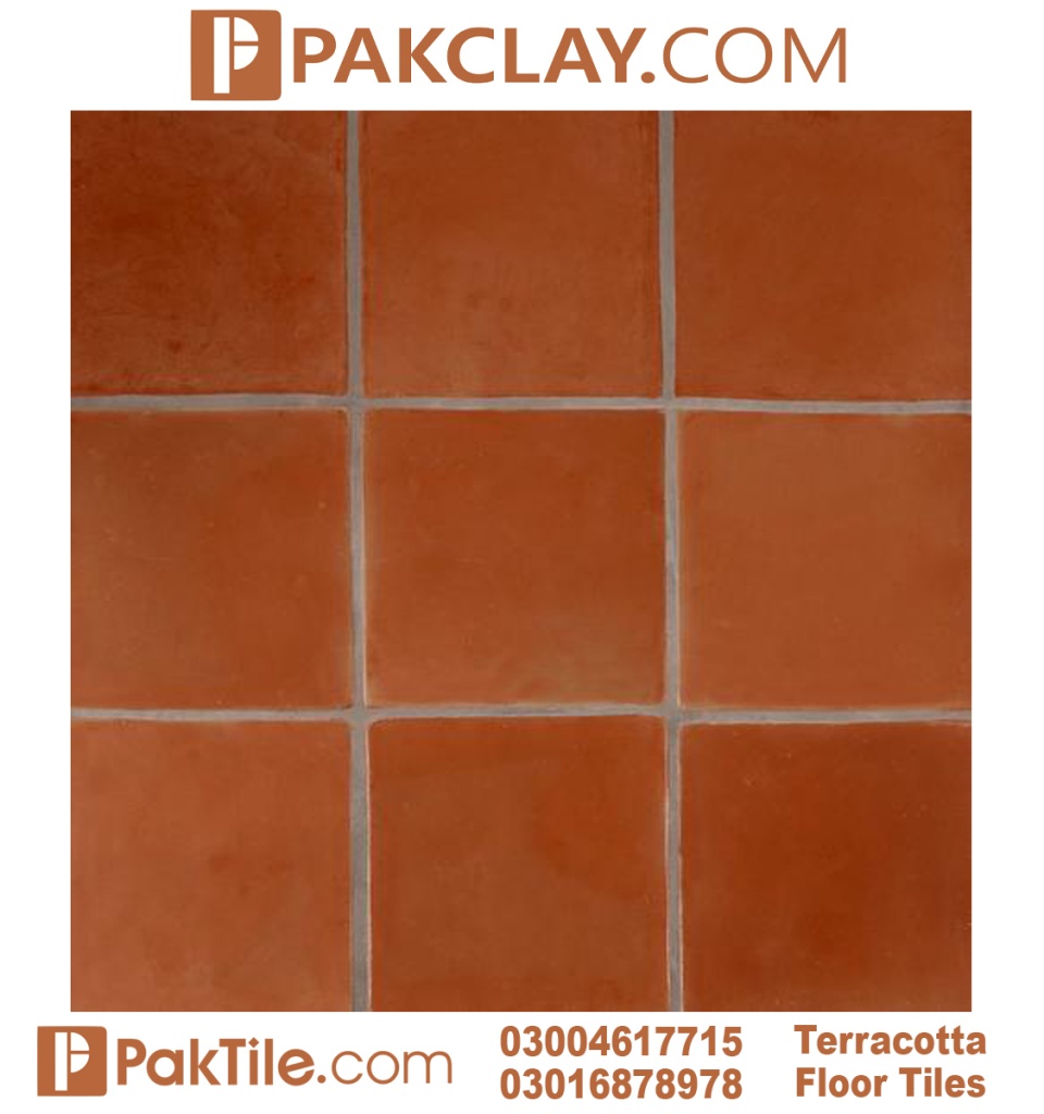 Natural Terracotta Square Tiles Pattern
