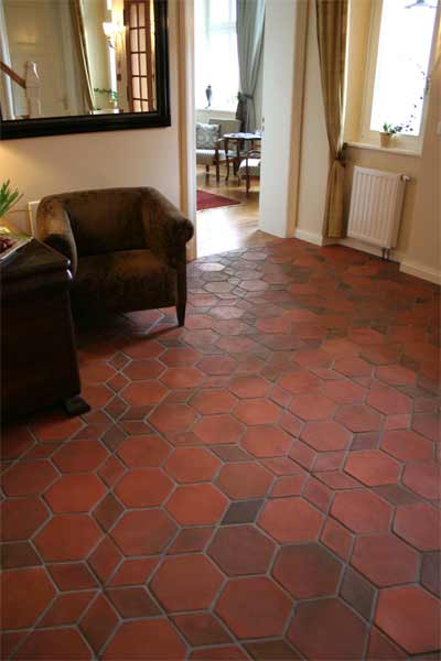 Pak clay black antique interior terracotta floor tiles design