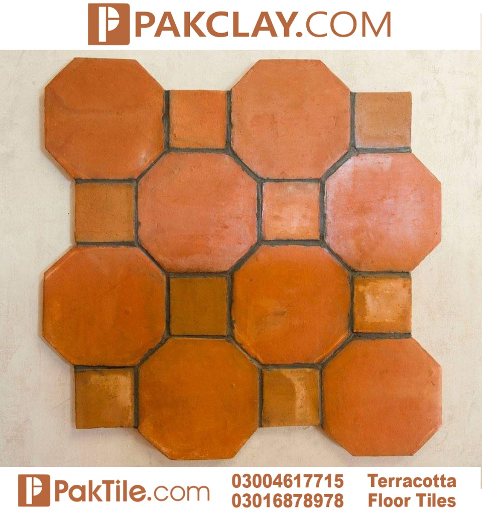 Pak clay terracotta octagon with square dot tiles