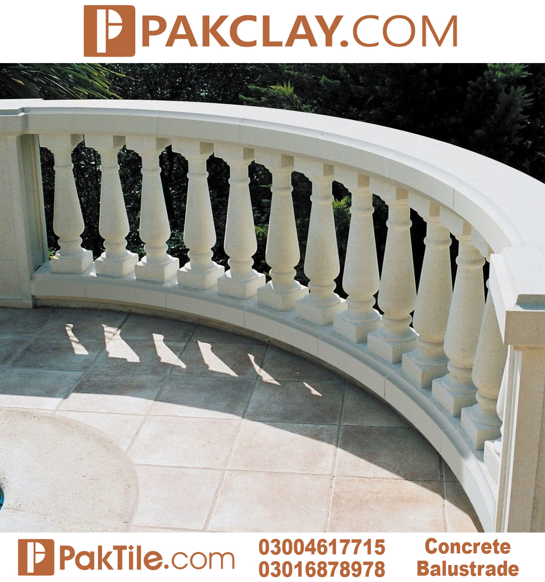 Pak clay tiles concrete balusters designs