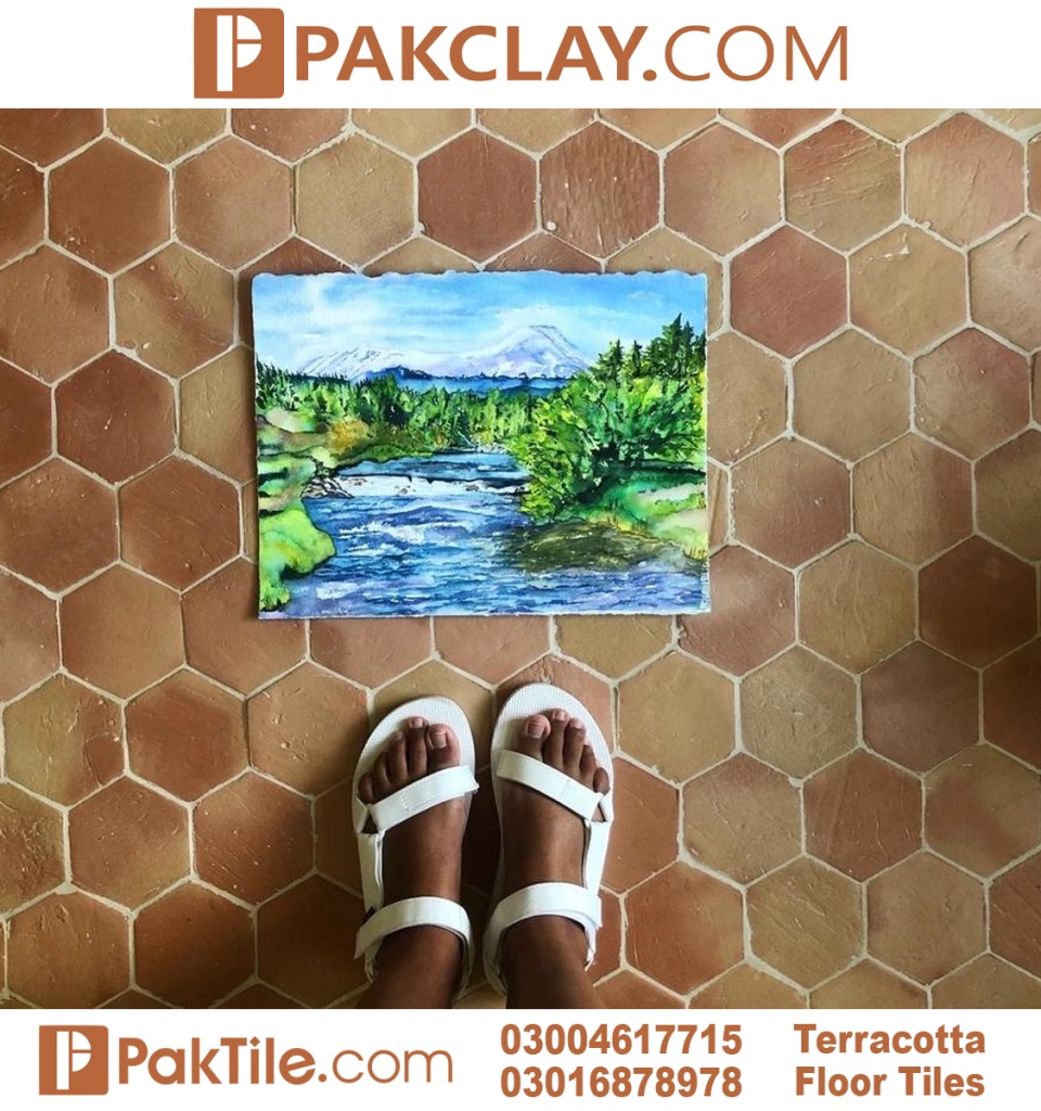 Terracotta Hexagon Floor Tiles Design in Islamabad