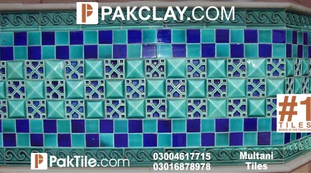 Pak Clay Blue Multani Wall Tiles Design